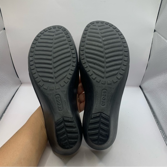 Crocs Sassari Wedge Sandals Black Size 10 Y2K - Picture 4 of 8